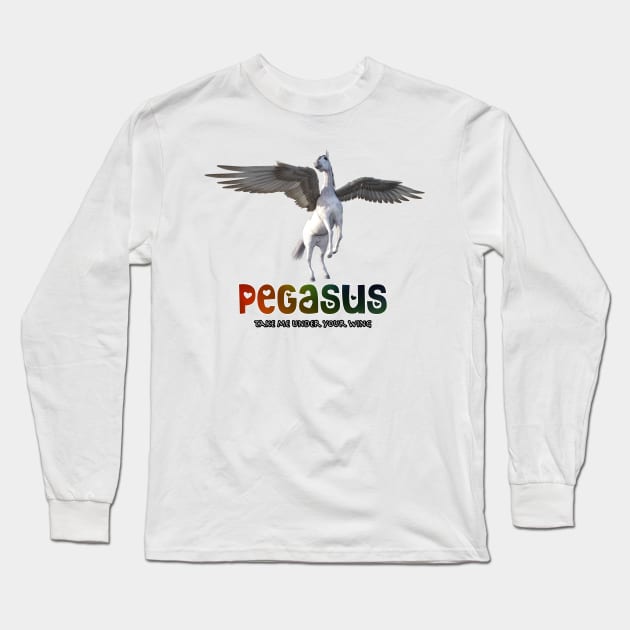 Pegasus Long Sleeve T-Shirt by TheTipsyRedFox